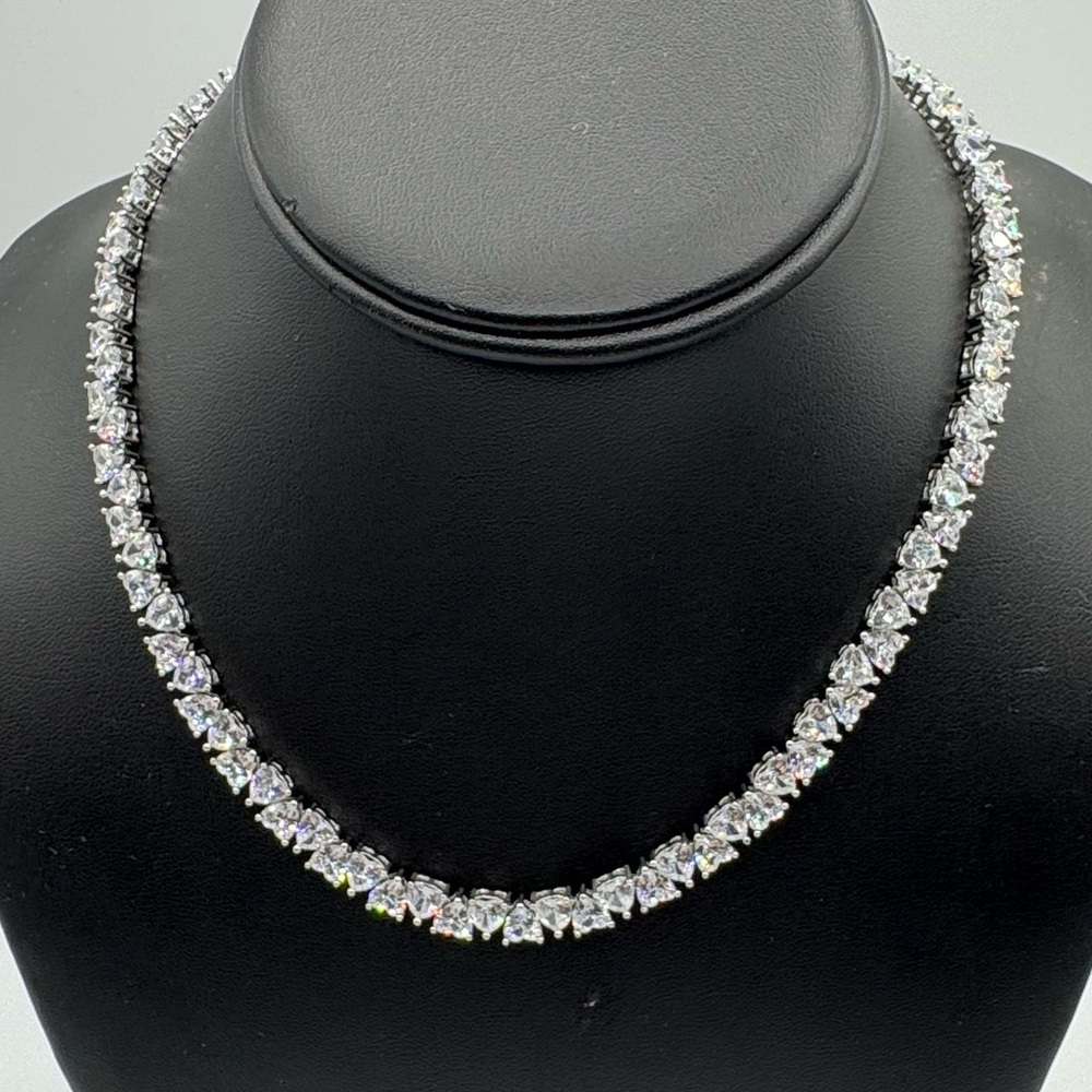 14k Heart Tennis Necklace